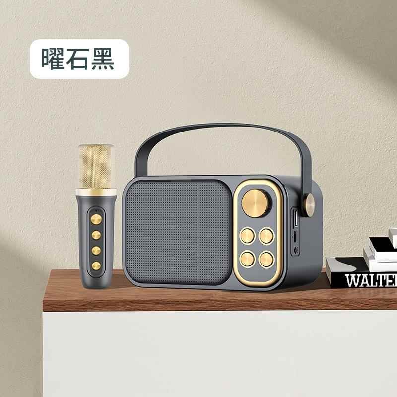 SU-YOSD出品K12迷你音箱K歌话筒麦克风话筒音响一体机带双麦克风