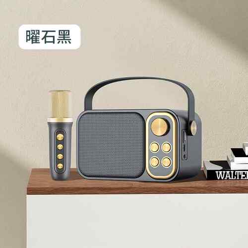 SU-YOSD出品K12迷你音箱K歌话筒麦克风话筒音响一体机带双麦克风