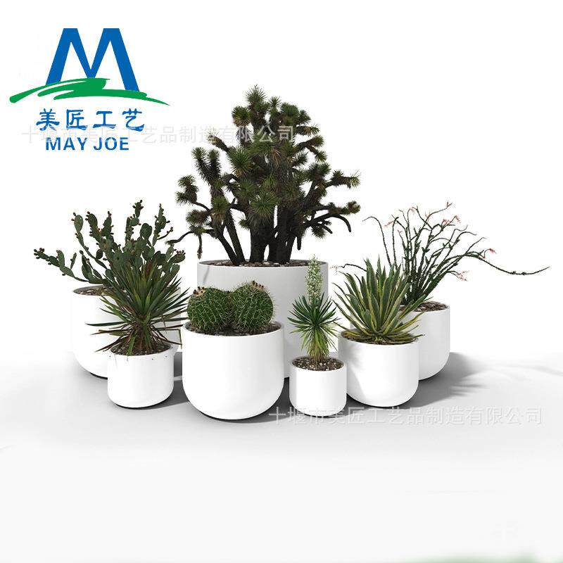 玻璃钢花盆公园大花缸树盆学校绿植花池种植池商场美陈花坛树池
