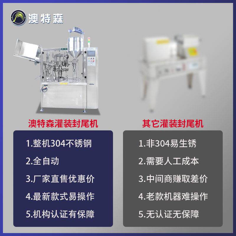 全自动灌装封尾机水线护手霜膏流牙膏铝塑金属软管波超声965罐体