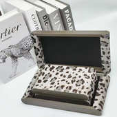 客厅斑点装 饰品卧室样板间玄关奢 饰收纳盒家居首饰摆件盒轻马毛装