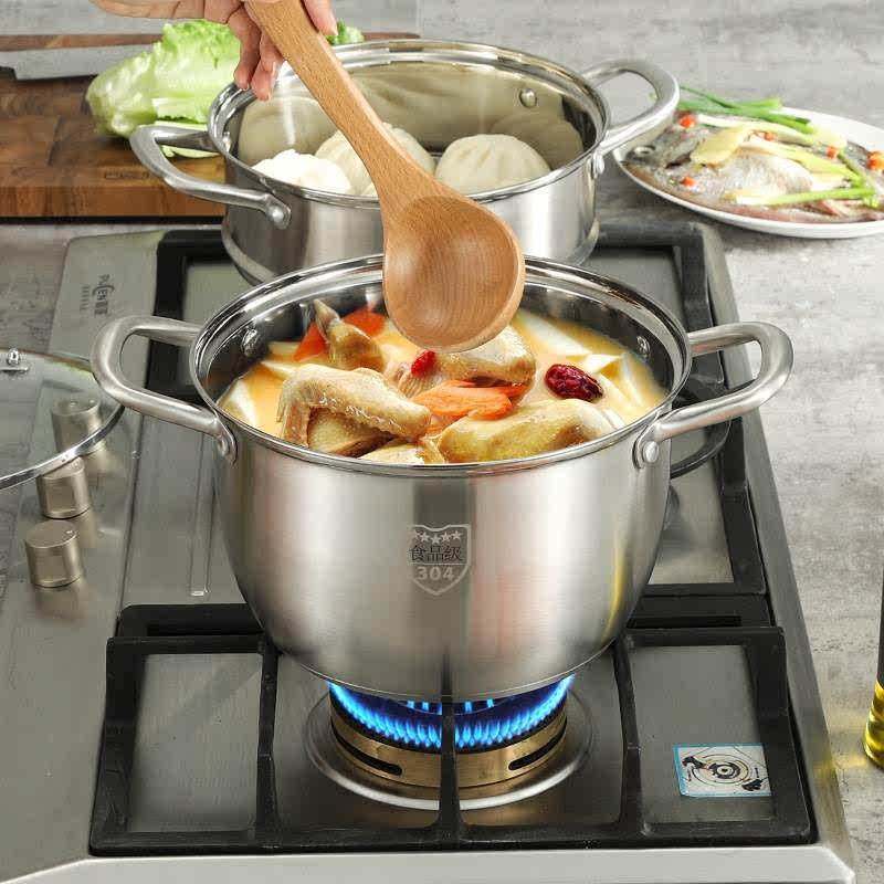 304食品级不锈钢双层蒸锅复合底汤锅加厚电磁炉锅具蒸笼炊具,厨房/烹饪用具,汤锅/汤桶/卤肉桶,淘宝优惠券,粉丝福利购,淘宝优惠卷