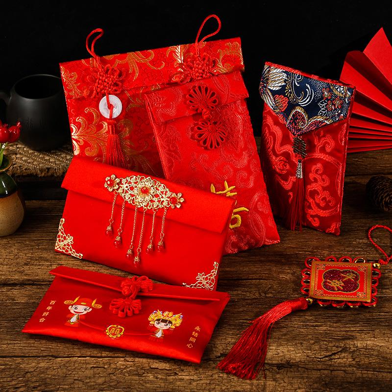 时尚中国风结婚布艺红包 锦缎手缝口金包礼服包婚宴会包婚庆用品