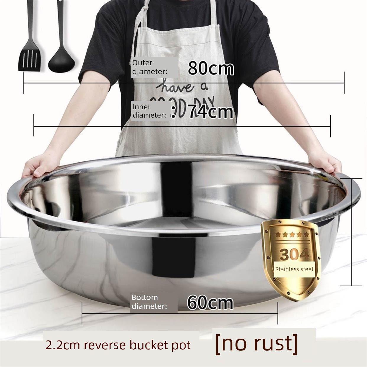 加厚不锈钢铁盆子大号特大电磁炉可用加深商用洗菜和面洗澡洗脸盆