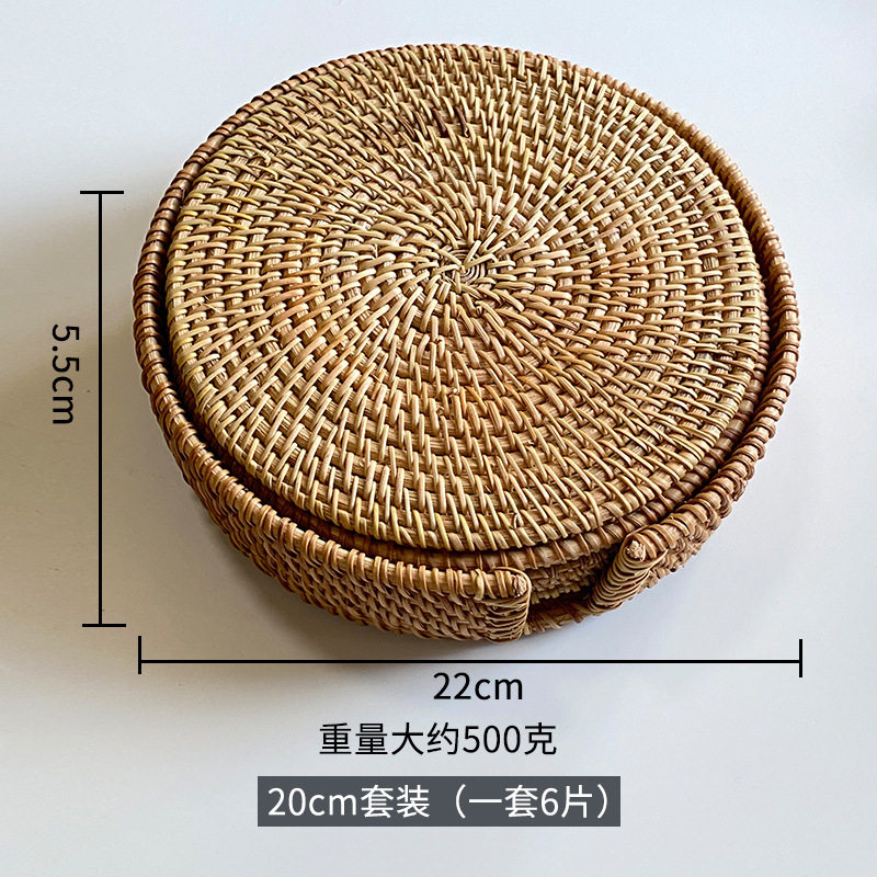 纯手工秋藤越南藤编垫套装防烫杯垫壶垫隔热垫木质收纳茶具配件,餐饮具,餐垫,淘宝优惠券,粉丝福利购,淘宝优惠卷