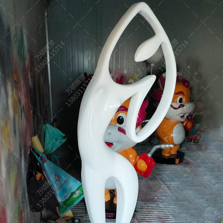 现代抽象人物迎宾雕塑摆件酒店玻璃钢落地创意样板间售楼处艺术品