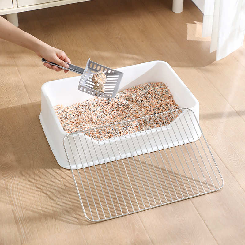 狗厕所狗砂盆不锈钢网防踩屎尿狗屎盆带挡板中小型犬狗尿盆狗便盆