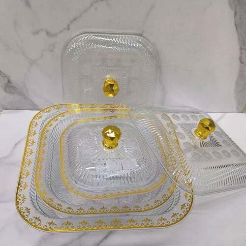 Square luxury fruit plate for living room, suitable for home