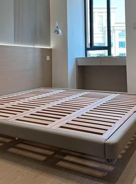 直家具无意床头观悬浮榉木架式KRR极简皮床主无卧靠背齐边简约双