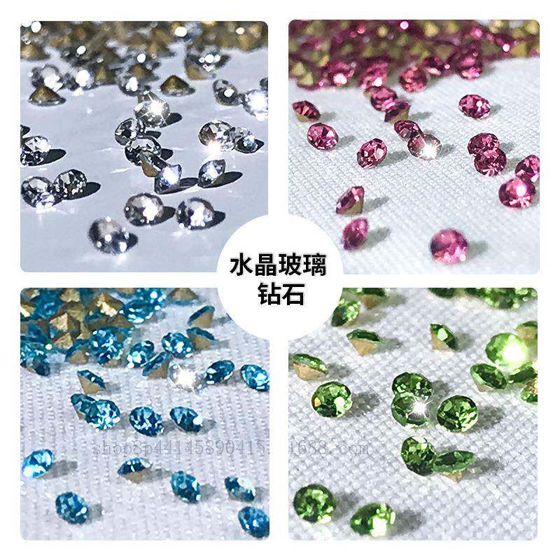 满钻水晶玻轻璃画钻石画带框玄竖版装饰画DTT客关厅壁画奢高档挂