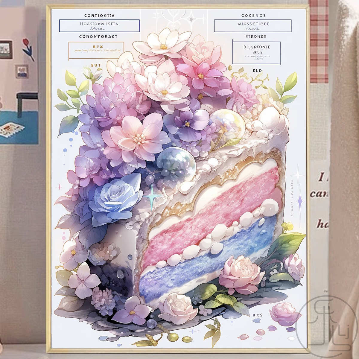 慕斯蛋糕餐厅钻石画卡通治愈系甜点少女印花十字绣手工贴钻粘贴画