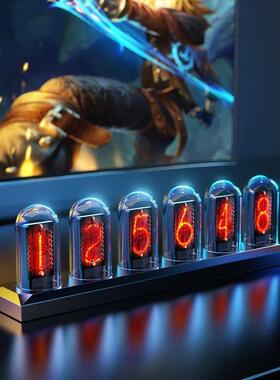 RGB Nixie Tube Clock LED Glows IPS Color Screen DIY Analog D