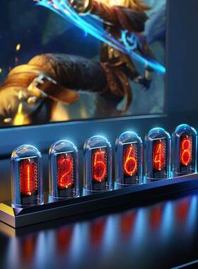 RGB Nixie Tube Clock LED Glows IPS Color Screen DIY Analog D