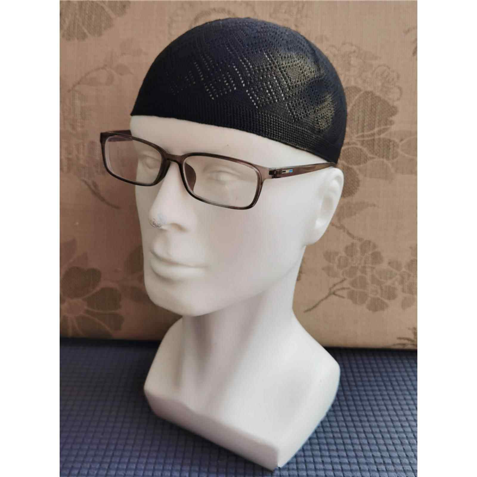 帽子男瓜皮帽礼拜帽回族新款阿拉伯风薄款帽子透气男帽回民针织帽