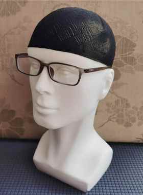 帽子男瓜皮帽礼拜帽回族新款阿拉伯风薄款帽子透气男帽回民针织帽