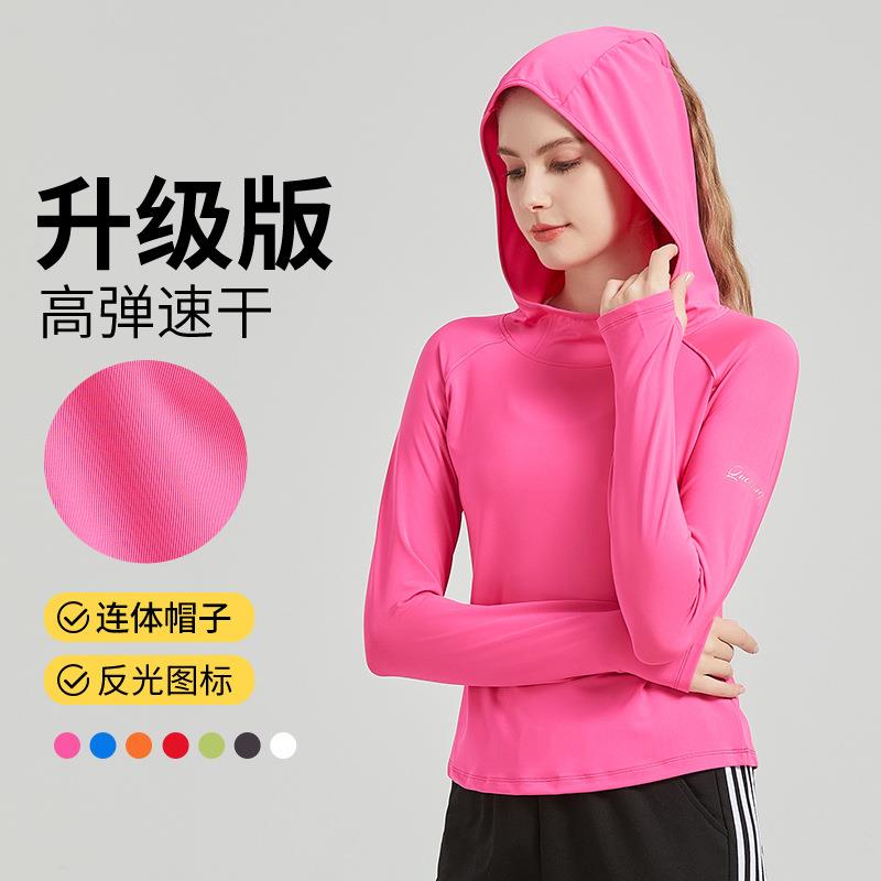 2024年春季新款显瘦帽衫上衣跑步运动瑜伽休闲健身休闲女款户外图片