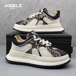 欧洲站板鞋男2025秋季新款简约时尚潮流百搭厚底增高休闲运动鞋男