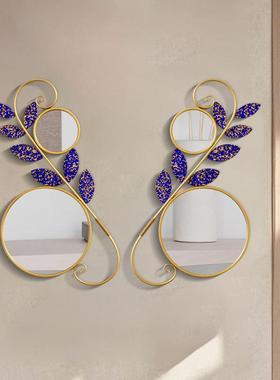 创意墙面装境23334饰壁镜现代子玄关镜子音符形状跨铁艺饰边框壁