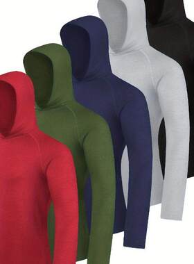 5 Pack Mens Athletic Hoodies Long Sleeve Fishing Shirts For