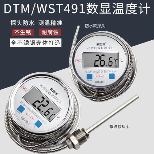 数显温度计WST/DTM491高精度测温仪防水温度表测温表测量赶温感应