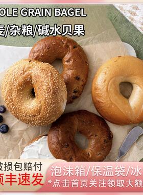 全麦贝果bagel欧包0脂0蔗糖轻食代餐减脂期饱腹早餐原味杂粮面 面