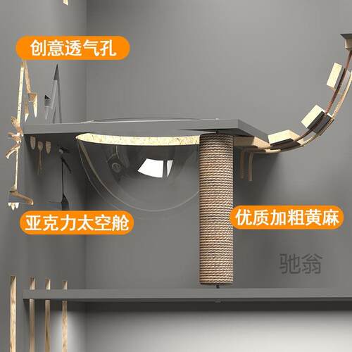 麓f猫别墅实木猫笼子家用室内双层猫柜猫房猫窝家用室内一体猫咪