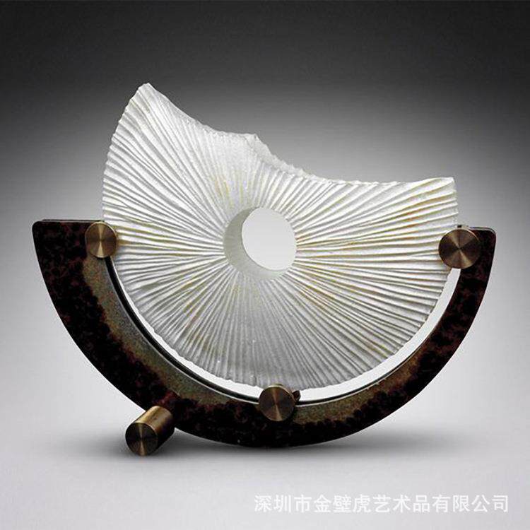 透明雕塑 酒店接待台售楼处大厅玄关艺术品 月亮之上仿玉透明摆件