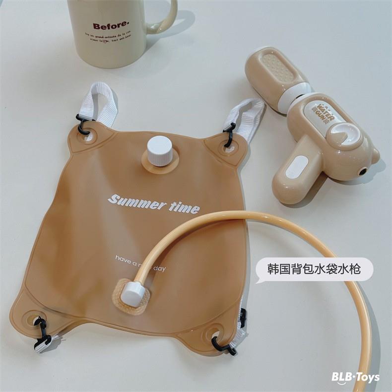 儿童背包水枪韩国ins软水袋戏水枪抽拉夏季玩水打水仗便携玩具