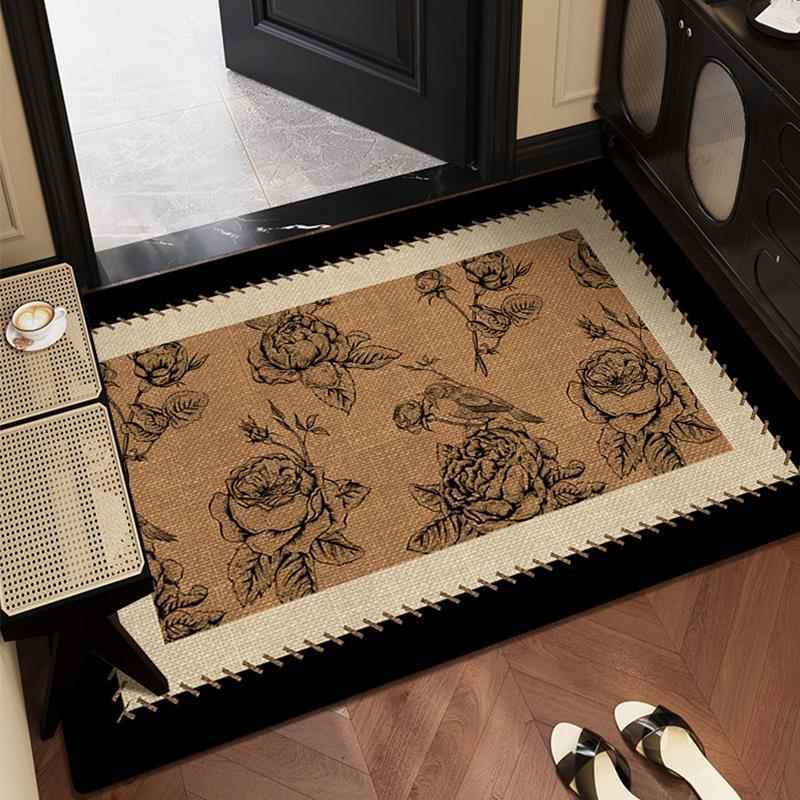 美式覆古入户门地垫家用中古风客厅地毯门垫进门防滑耐脏蹭土脚垫