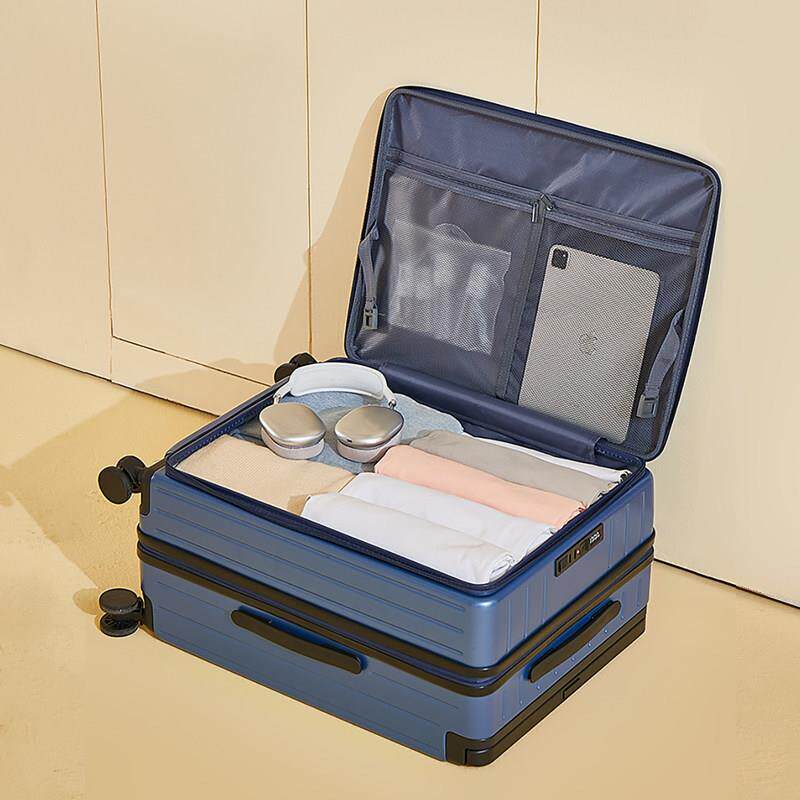 正品深仓侧盖行李箱女可扩展多功能0寸杆旅拉行2箱登机密码开皮箱