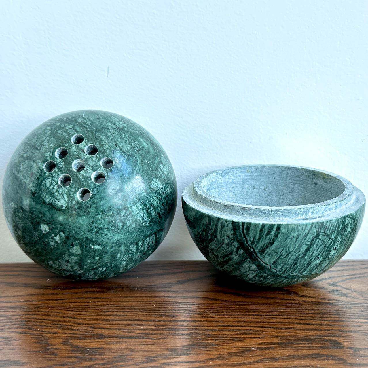 印度绿色大理石祖母复古绿香薰炉蜡烛台底座檀香支架