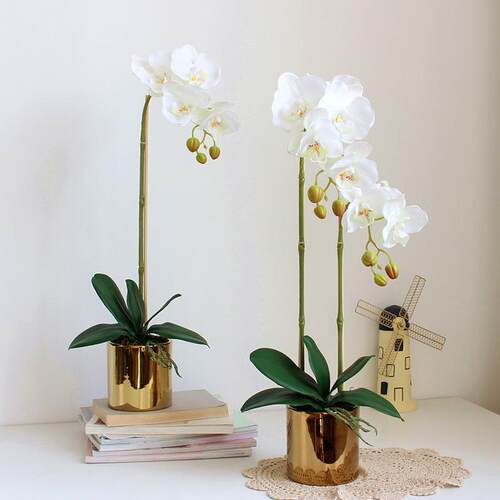 蝴蝶花假花客厅家居摆设摆件装饰花花绢电视柜北A13074兰插欧套花