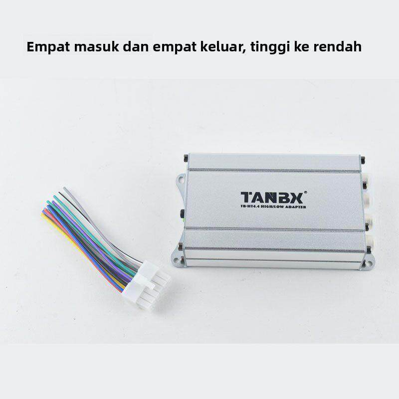 车载汽车音响功放信号转换器4进4出高转低高保音质音频处理器