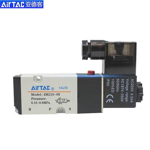 亚德客电磁阀气动阀控制二位五通4M120/4M210/4M220/4M320/4M310