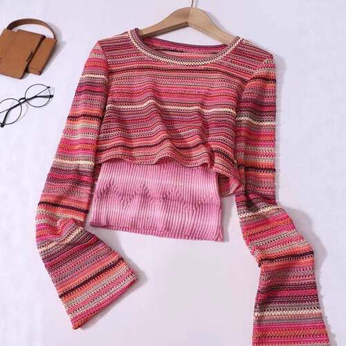 Women's Textured Casual Loose Fit Vacation Colorful Crochet