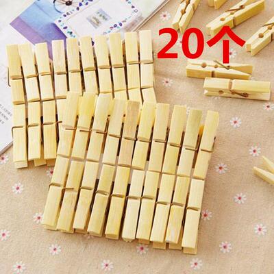 Wind-resistant and durable bamboo and wood clothespins, 20 p