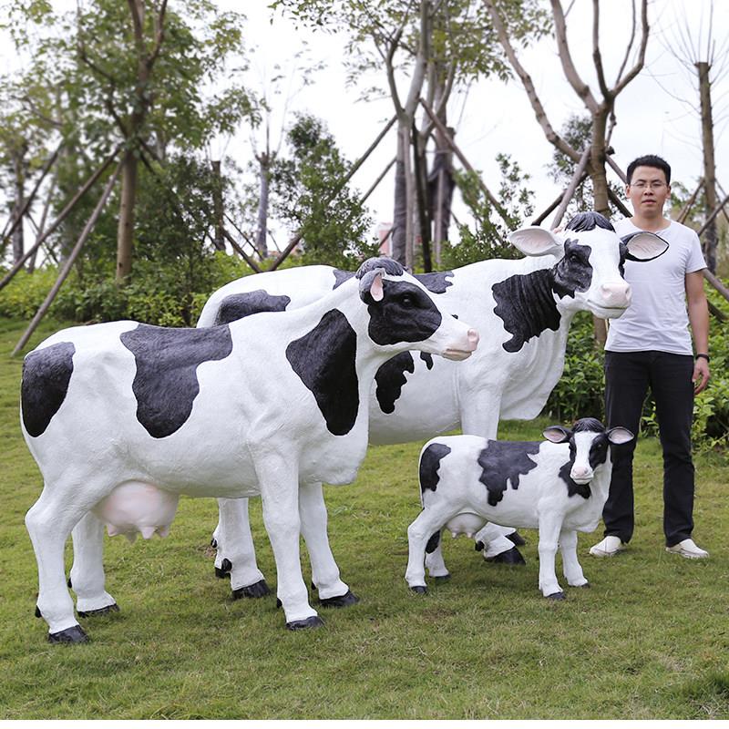 仿真奶牛模型雕塑摆件牧场草坪农场园林景观装饰摆设大型动物公园