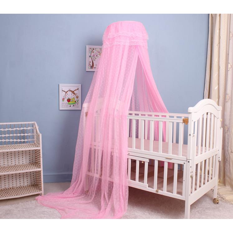 婴儿床蚊帐带支架儿童床宝宝床蚊帐落地夹式婴儿蚊帐罩通用