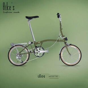 国布折叠车佰客Bikes折叠车城市版16寸7速男女款通勤三折叠自行车