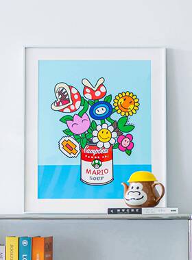 现代简约马里奥潮流艺术版画有趣的挂画客餐厅墙装饰画玄关摆件