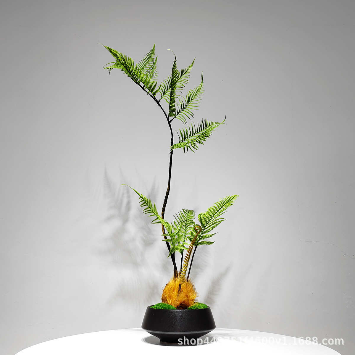 新中式侘寂禅意仿真绿植盆景花艺民宿会所茶室酒店样板房软装摆件