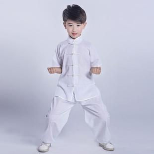 正品儿童武术服装男童太极拳练功短袖夏少儿女练武服表服演服衣服