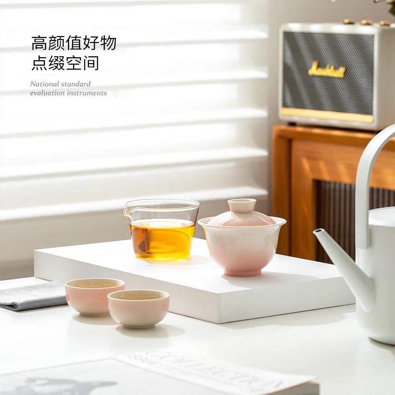 便携式户外旅行茶具陶瓷盖碗露营旅游茶具快客杯玻璃茶具收纳包