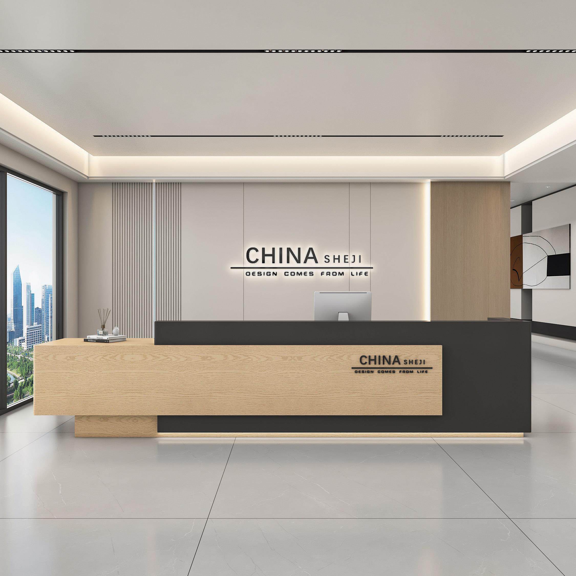 公司前台接待台简约柜台桌子酒店收银台工作台办公室艺术培训吧台