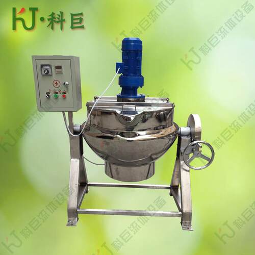 电加热可倾式带搅拌不锈钢夹层锅100L 导热油炒锅 炒菜锅厂家
