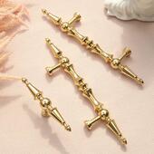 法式 柜整体橱柜抽屉黄铜双孔长拉 覆古北欧轻奢金色柜门把手衣柜鞋