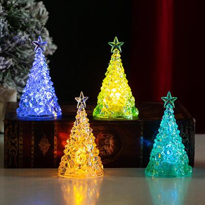 Christmas tree transparent crystal night light decoration 灯