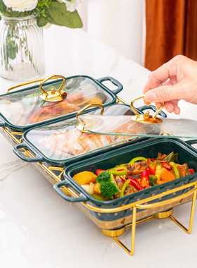 casserole三格布纹陶瓷金色烤盘餐具加热汤锅3pcs/set bake ware