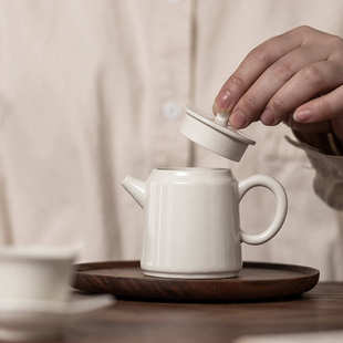 思陶斋草木灰茶壶日式手执壶现代简约家用泡茶壶带过滤泡茶器单壶