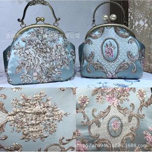 欧式 手工diy口金包织锦布料绸缎布 宫廷浮雕旗袍连衣裙童装